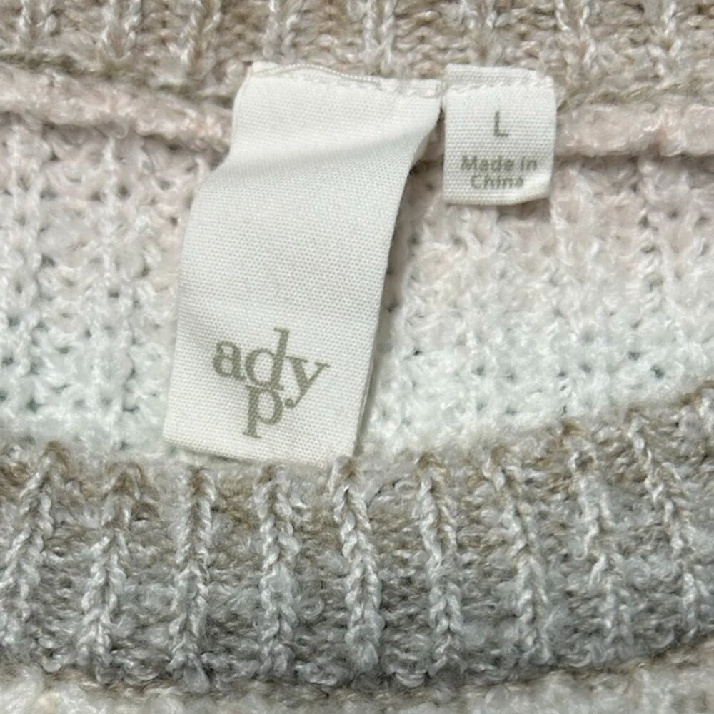 Ady P Striped Knit Sweater Scoop Neckline Women's Size L - Picture 8 of 9